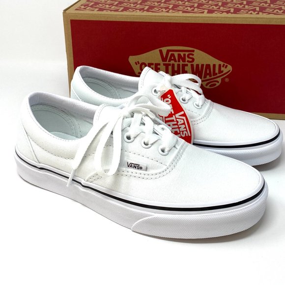 Shoes | March Sale Vans Era True White Canvas Mens Sneakers Size 2 Vn00ewzw00 | Poshmark